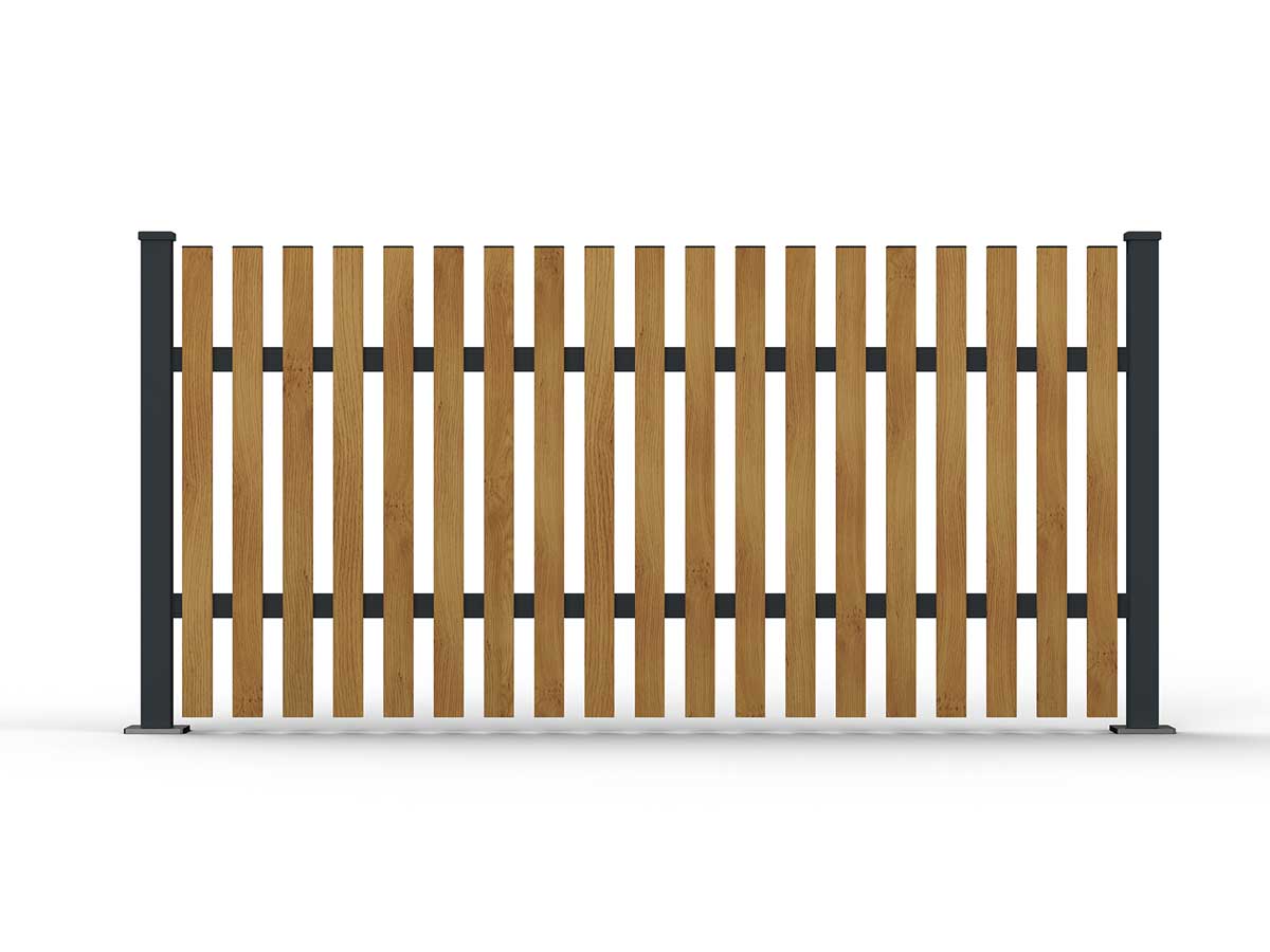 VALU Profil 60x20 mm im Staketenzaun Holzdekor Eiche hell